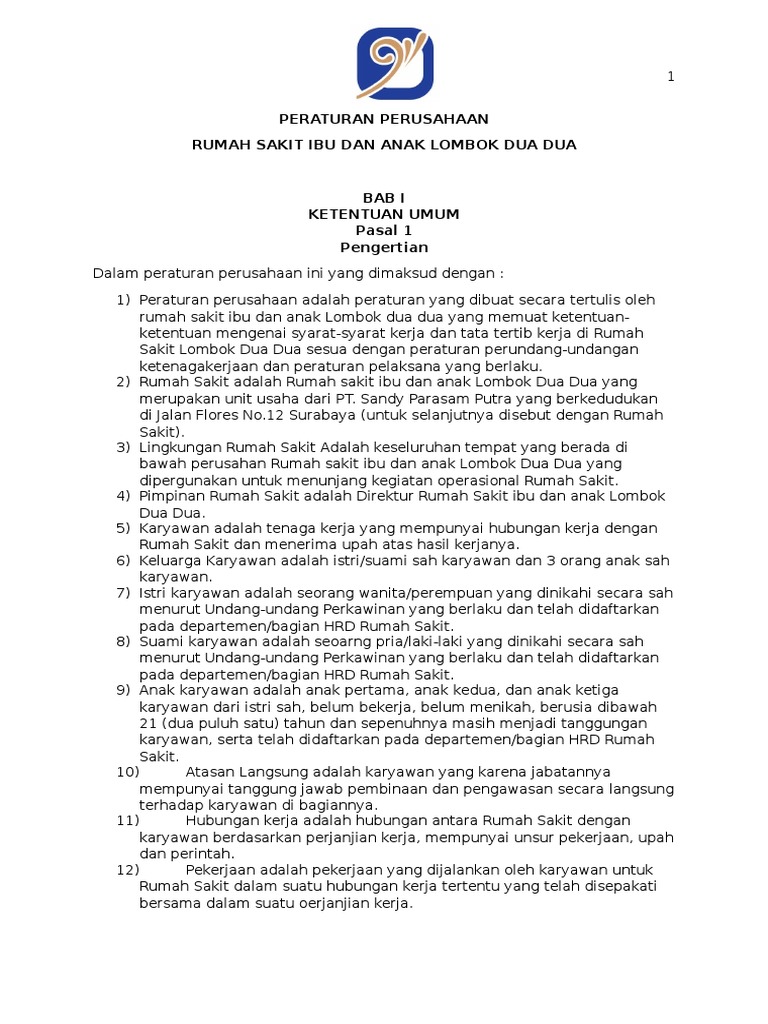 PERATURAN PERUSAHAAN