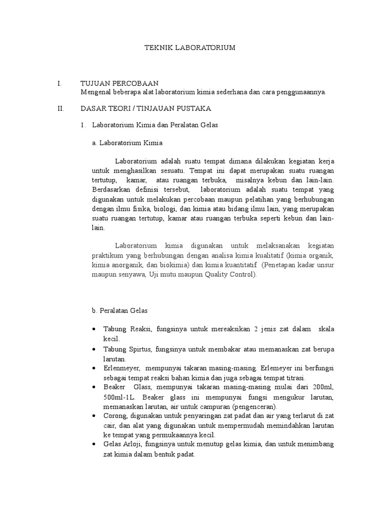 Alat dan Teknik Laboratorium Kimia | PDF | Kesehatan Holistik