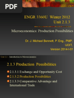 ENGR 3360U Winter 2012 Unit 2.1.3: Microeconomics: Production Possibilities