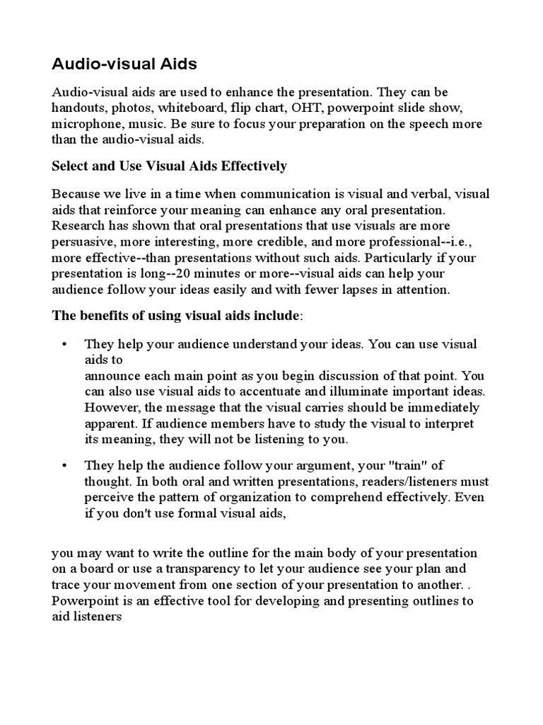 A Comprehensive Guide to Selecting and Using Visual Aids Effectively in