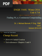 ENGR 3360U Winter 2014 Unit 4.7-8: Finding I%, N, Continuous Compounding