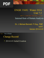 ENGR 3360U Winter 2014 Unit 7.2: Internal Rate of Return Analysis