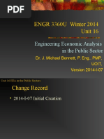 ENGR 3360U Winter 2014 Unit 16: Engineering Economic Analysis in The Public Sector