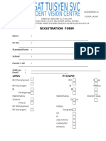 Registration Form: Upsr Pt3/Spm