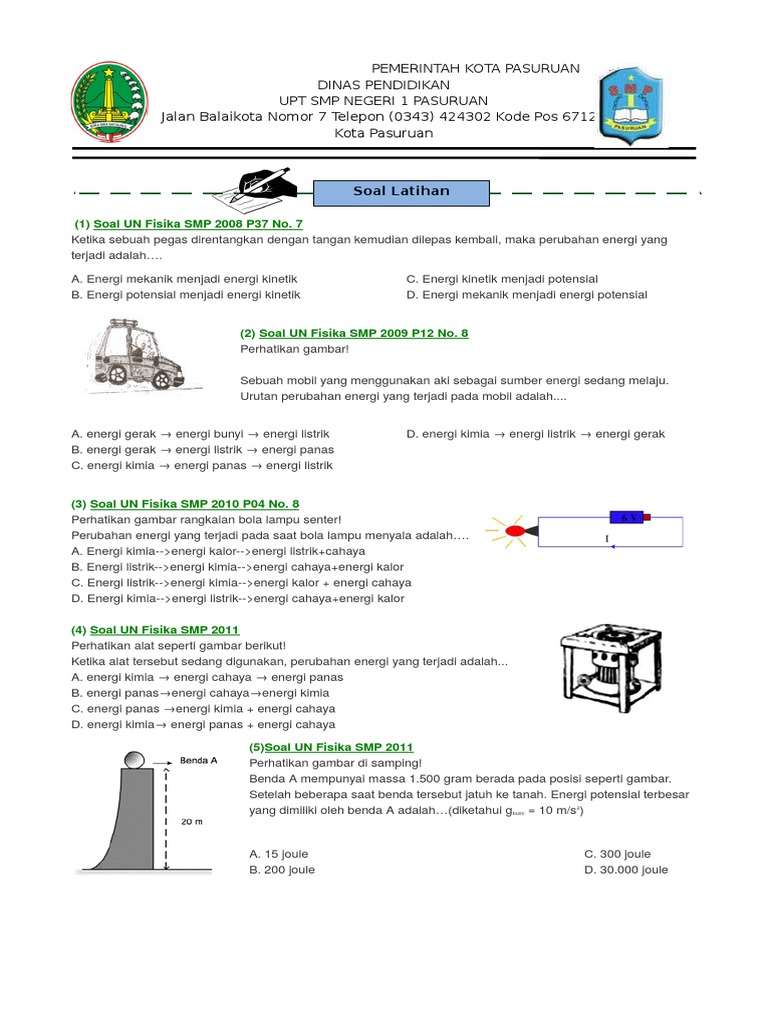 Contoh Soal Materi Energi Kelas 7 Smp