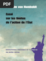 Essai Sur Les Limites de l'Action de l'Etat - Wilhelm Humboldt