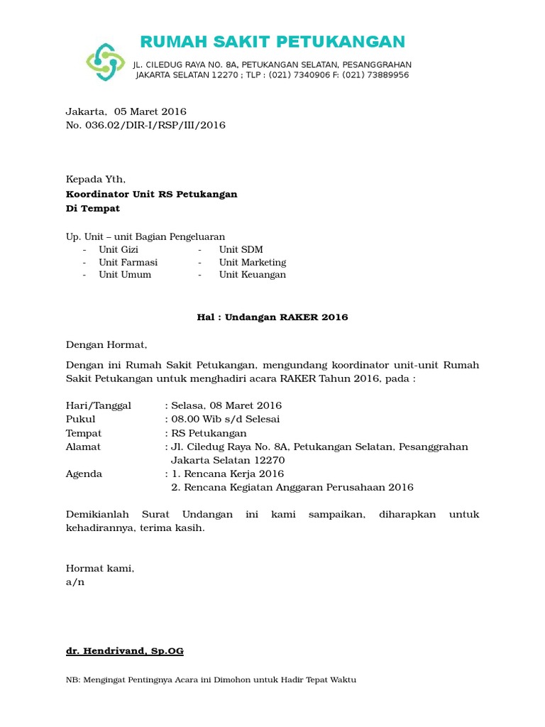 Undangan RAKER 2015 | PDF