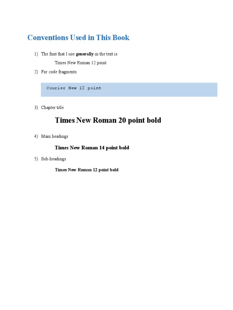 Formatting Conventions for Text and Code | PDF