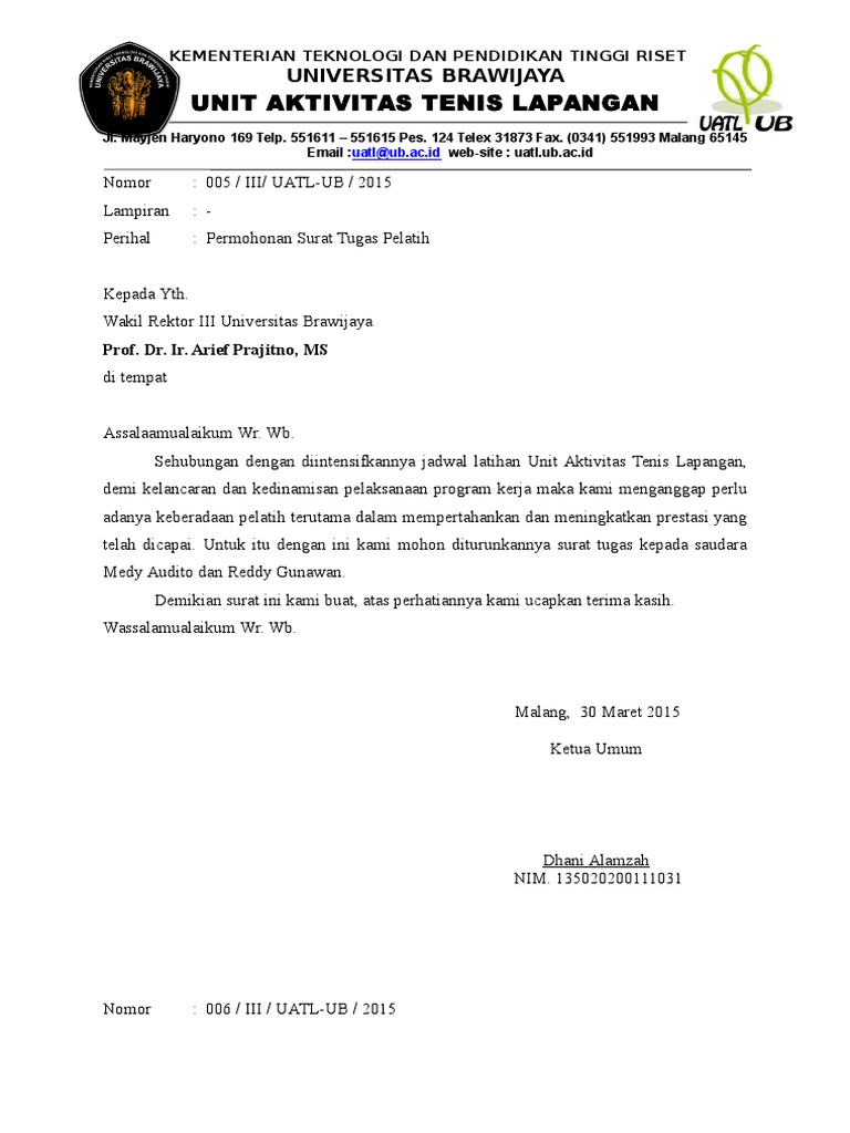 Surat Tugas Pelatih Pembina Pdf