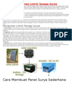 Komponen Listrik Tenaga Surya