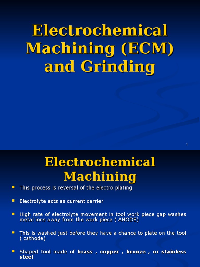 Electrochemical Machining (ECM) and Grinding PDF Electrochemistry
