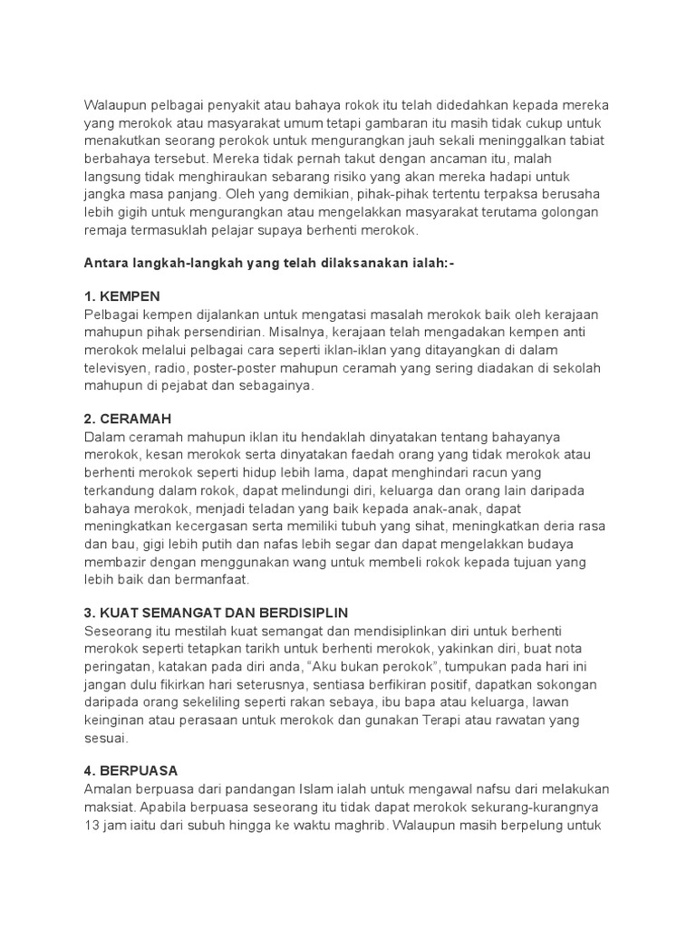 Langkah Langkah Mengatasi Masalah Merokok Pdf