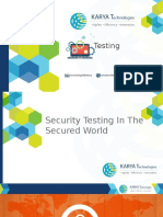 Security Testing in The Secured World