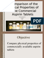 Commercial Aspirin Tablet Comparison