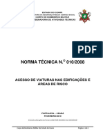 NT 010 – Acesso de Viaturas Nas Edificações e Áreas de Risco