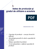 Capacitatea de Producţie Şi Gradul de Utilizare a Acesteia