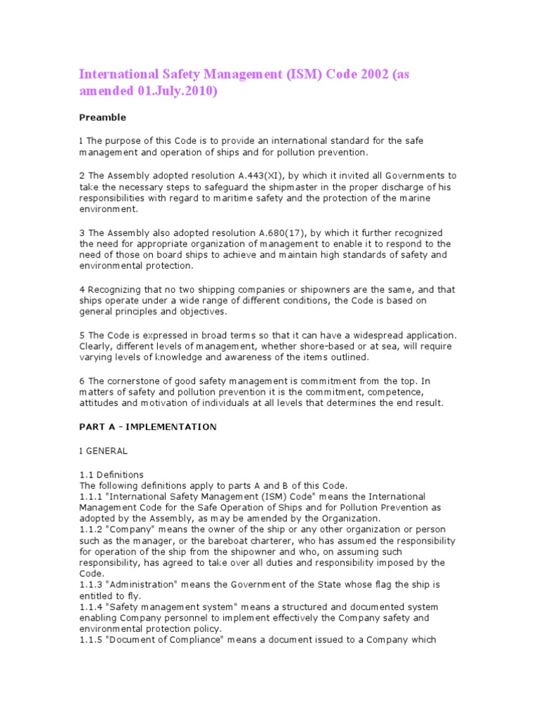 International Safety Management | PDF