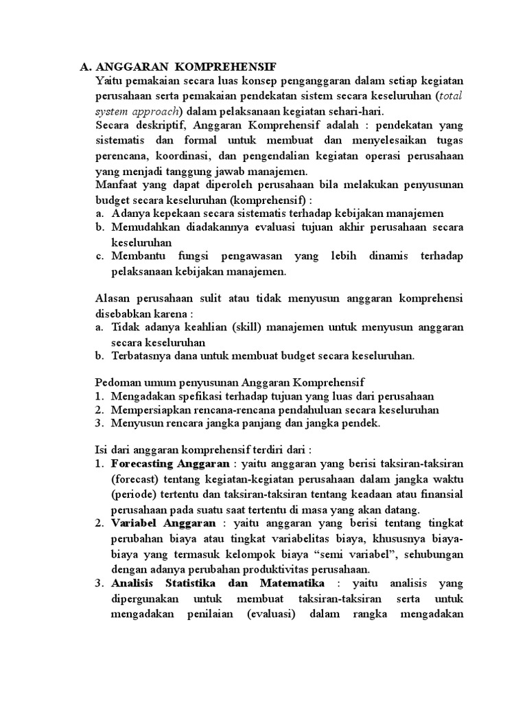 Anggaran Komprehensif