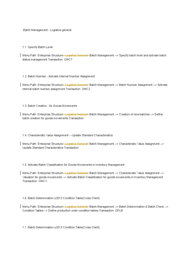 Batch Management | PDF | Logistics | Computing
