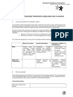 Guidelines and Planning Template for Knowledge Transfer