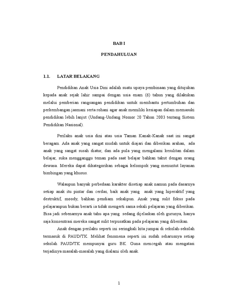 Isi Laporan Bimbingan Dan Konseling Aud