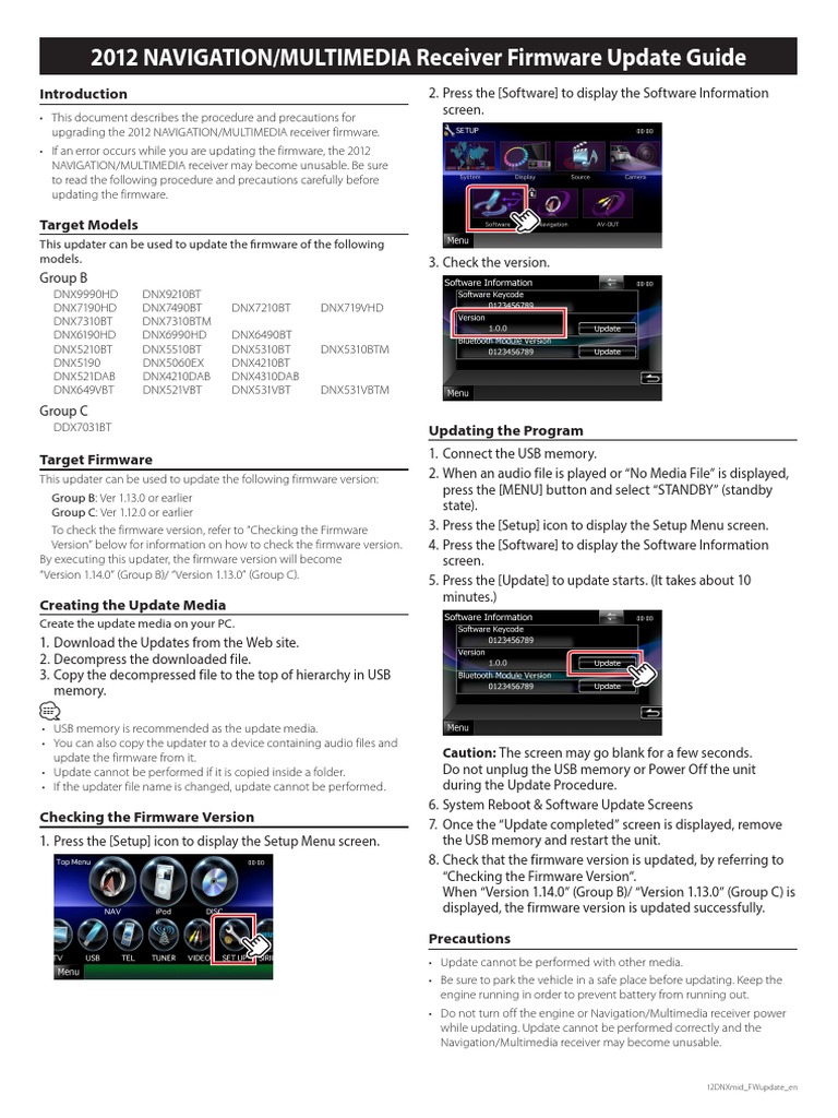 2012 Multimedia Receiver Firmware Update | PDF | Usb | Icon (Computing)