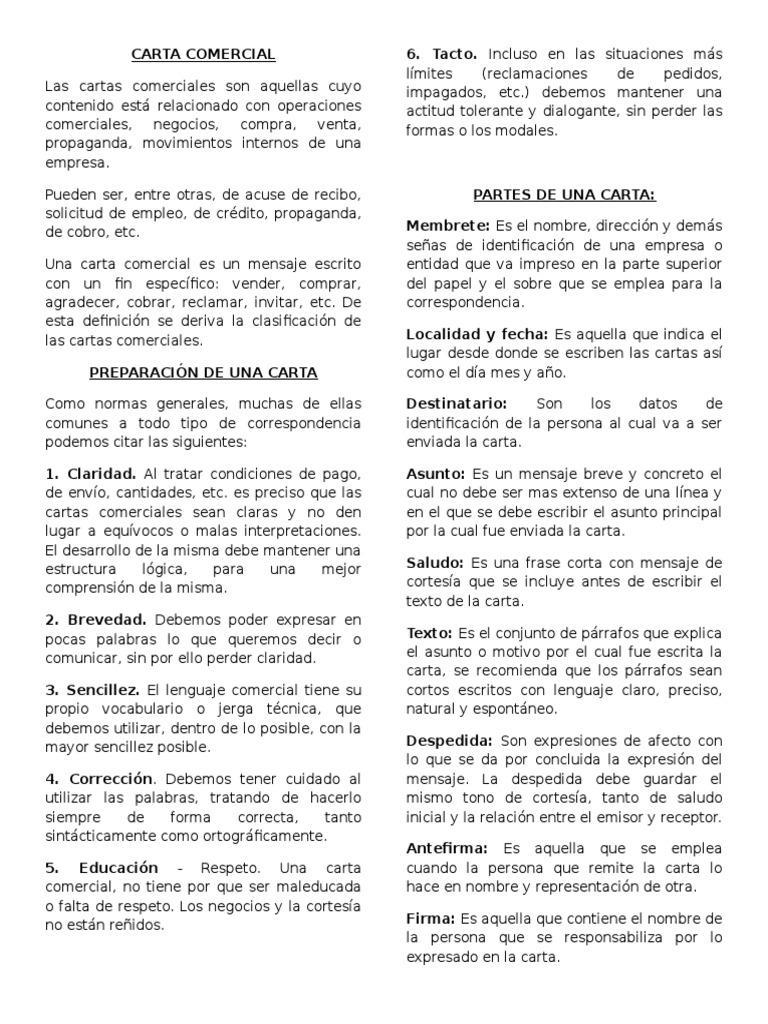 Guía completa sobre cartas comerciales: partes, tipos y preparación ...