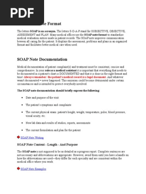 The SOAP Note Format