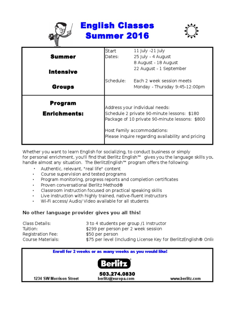 Summer 2016 English Schedule | PDF | Career & Growth | Language Arts ...