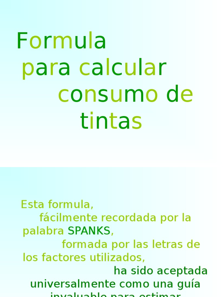 a la deriva apenas compensación Formula para Calcular Consumo de Tintas | PDF | Tinta | Imprenta