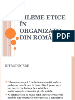 Dileme Etice În Organizații Din România