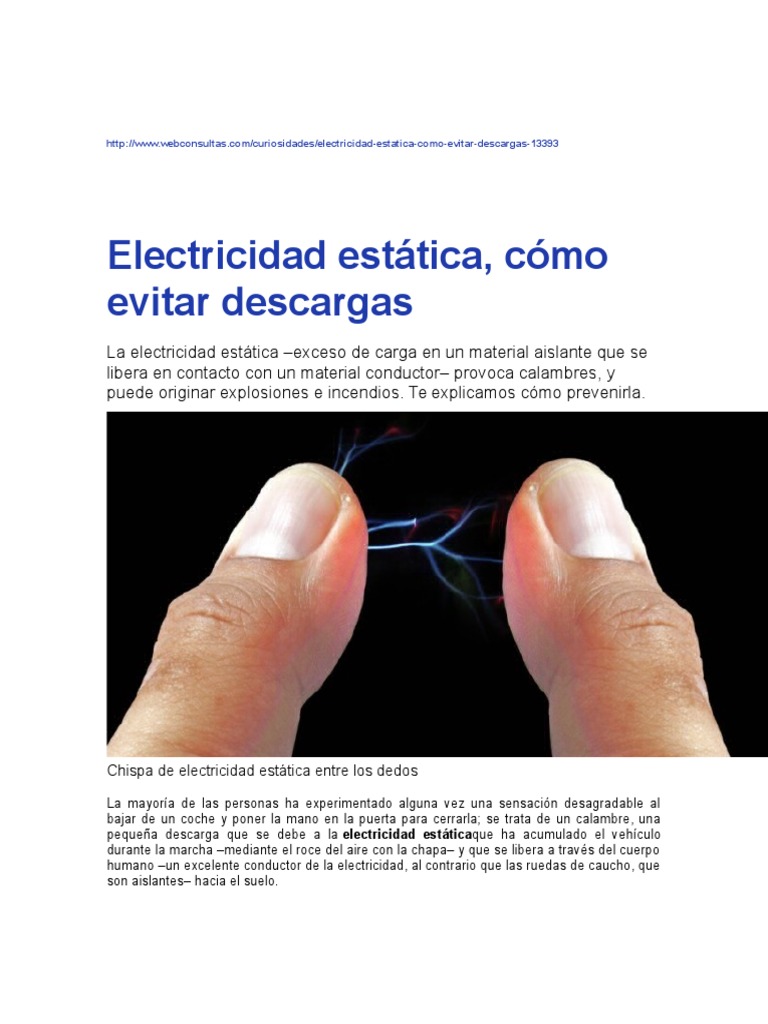 Energia Estatica 2016 Descarga Electrostatica Fisica