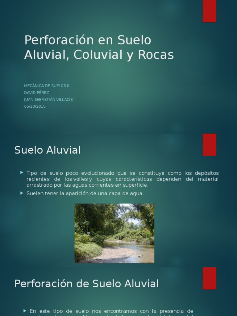 Perforación en Suelo Aluvial, Coluvial y Rocas | PDF | Roca (geología ...