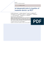 Vaginal Misoprostol Prior To Insertion of An Intrauterine Device: An RCT