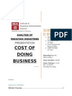 ANALYSIS OF PAKISTANI INDUSTRIES COST AND REFORMS