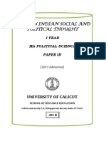 I Year MA Political Science -Paper III- Modern Indian Social and Political Thought