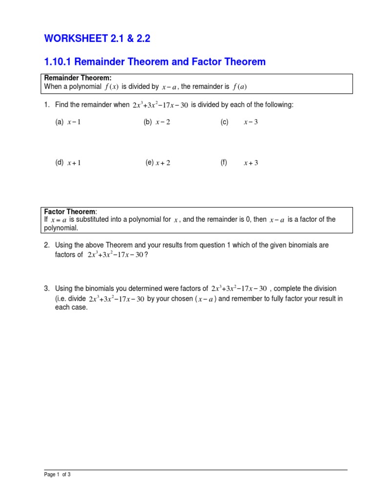 WORKSHEET 2.1-2.2