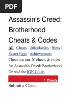 Assassin's Creed Brotherhood Cheats & Codes