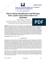 Data Leakage Identification and Blocking Fake Agents Using Pattern Discovery Algorithm