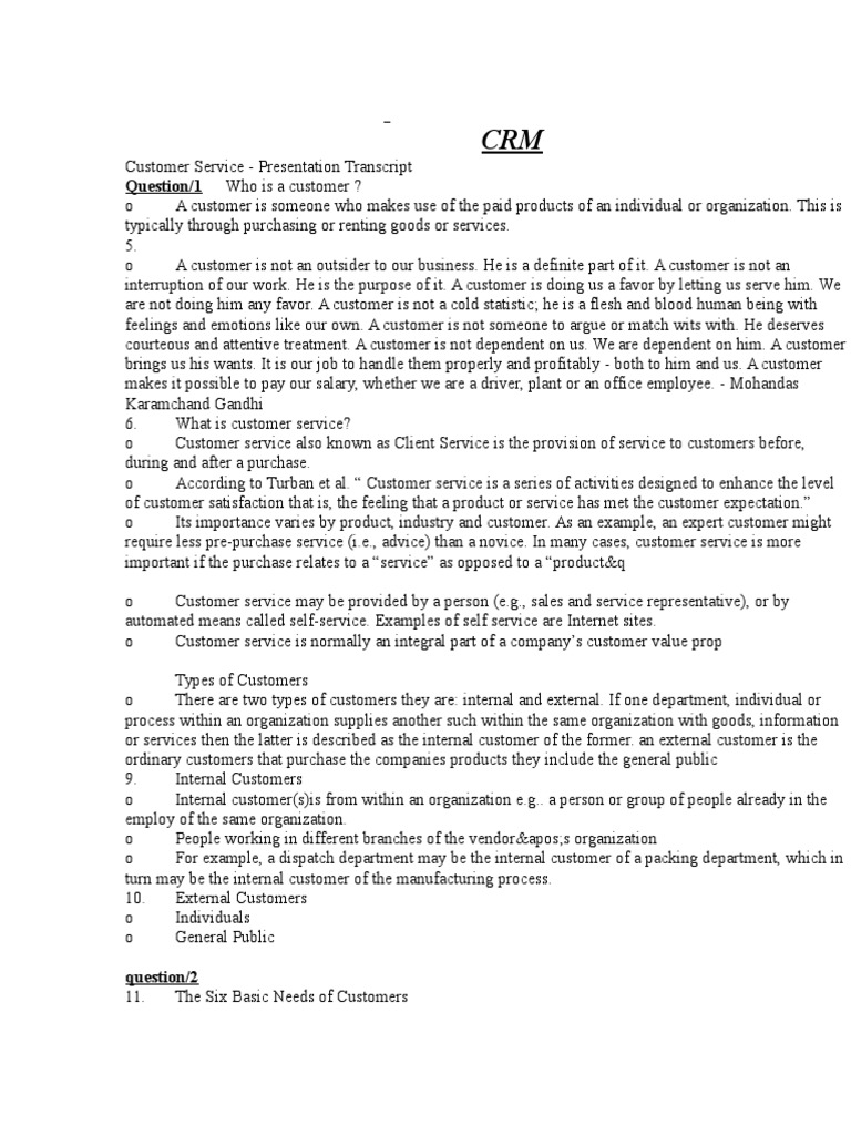 CRM 100109055717 Phpapp02 | PDF | Customer Satisfaction | Business