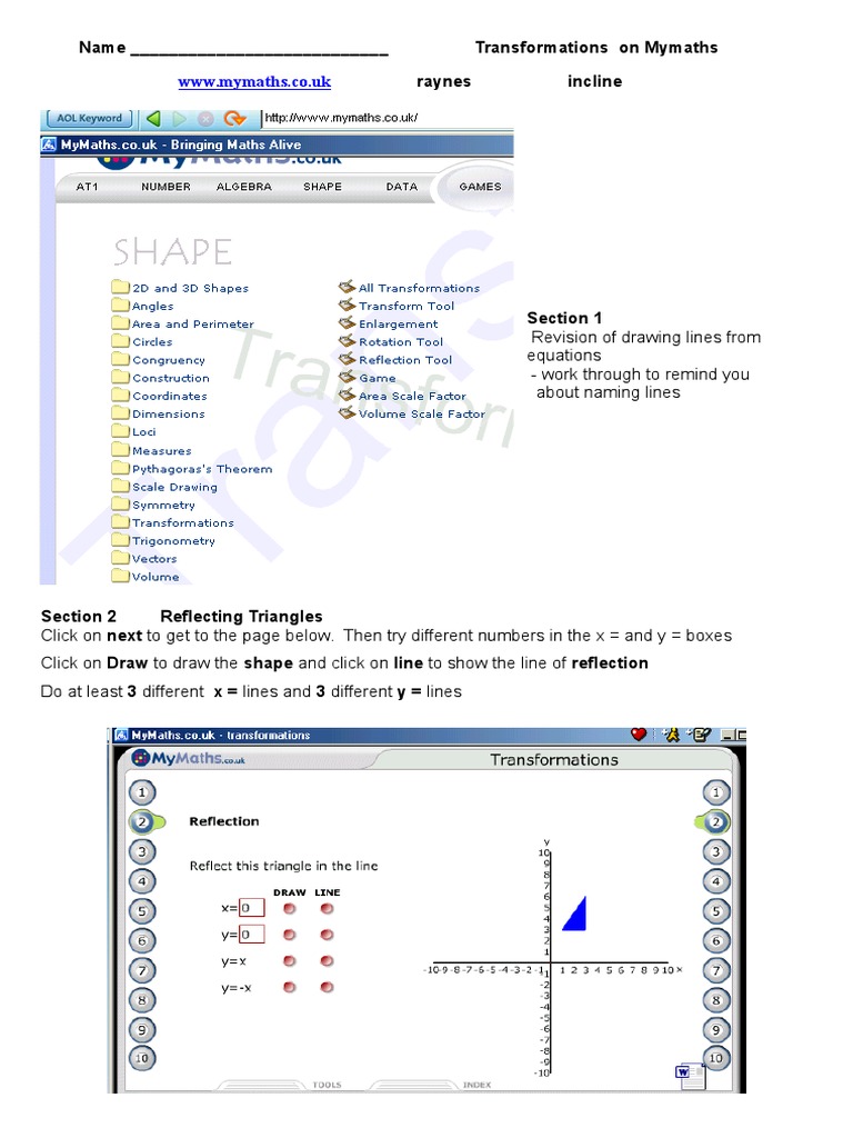 Transformations My Maths | PDF | Shape | Mathematical Concepts