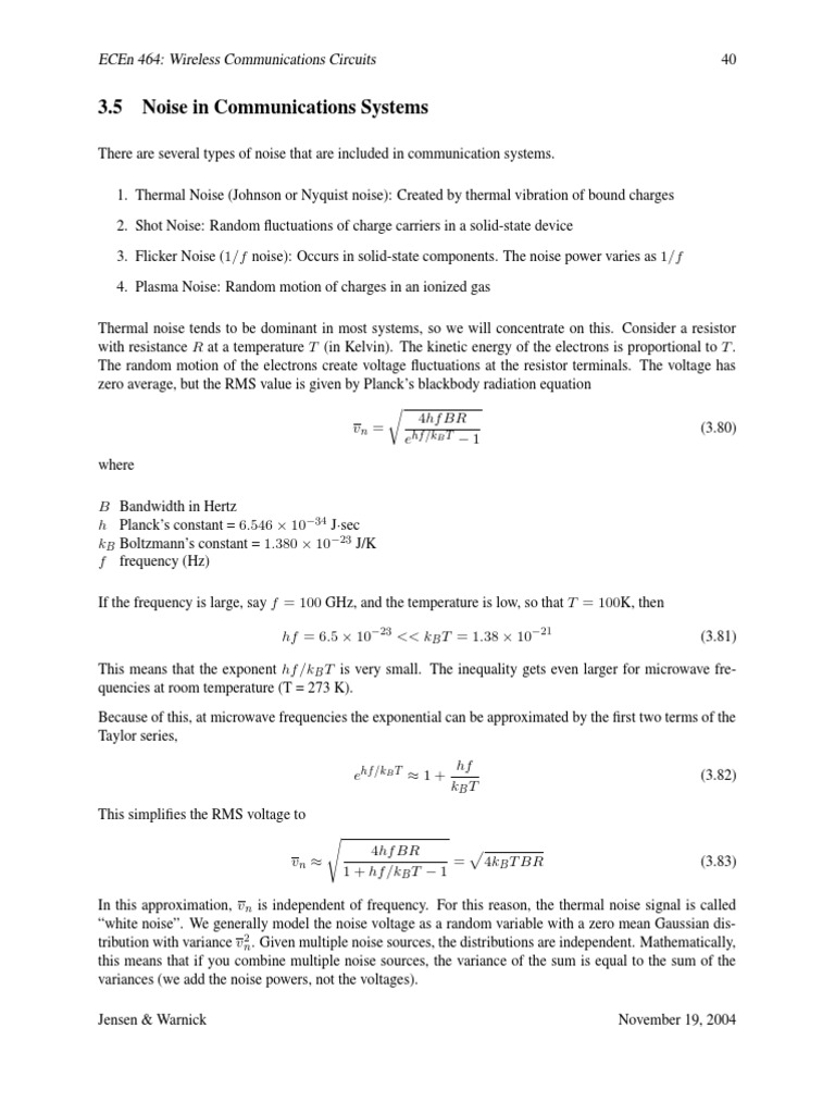 Understanding Noise in Communication Systems | PDF | Signal To Noise ...
