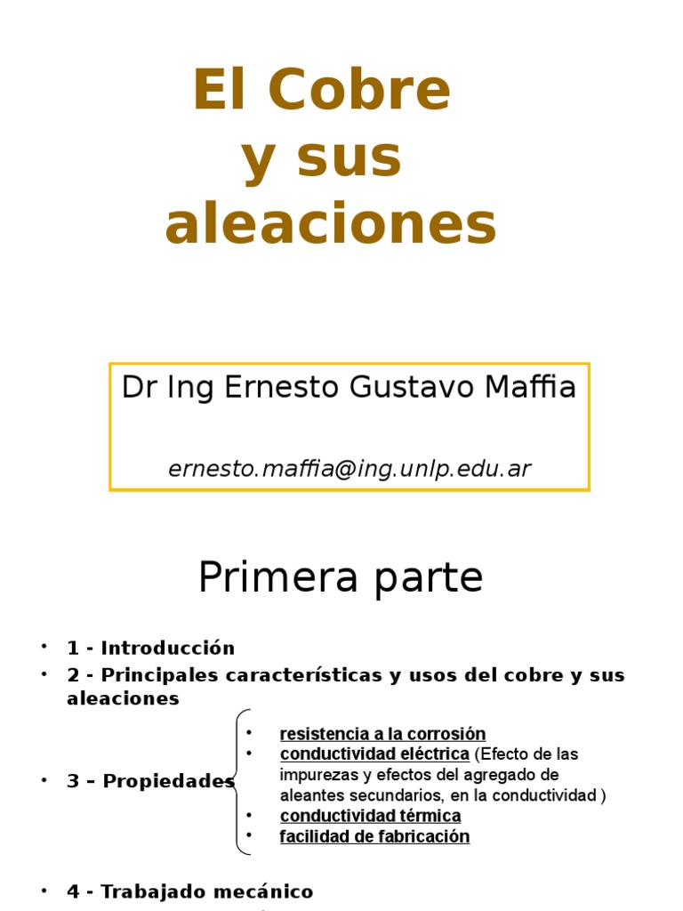 Cobre y Sus Aleaciones OBERA | PDF | Cobre | Tratamiento a base de calor