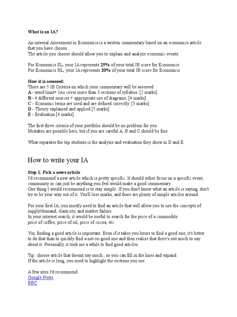 How To Write Your IA: Google News BBC | PDF | Economics | Economies