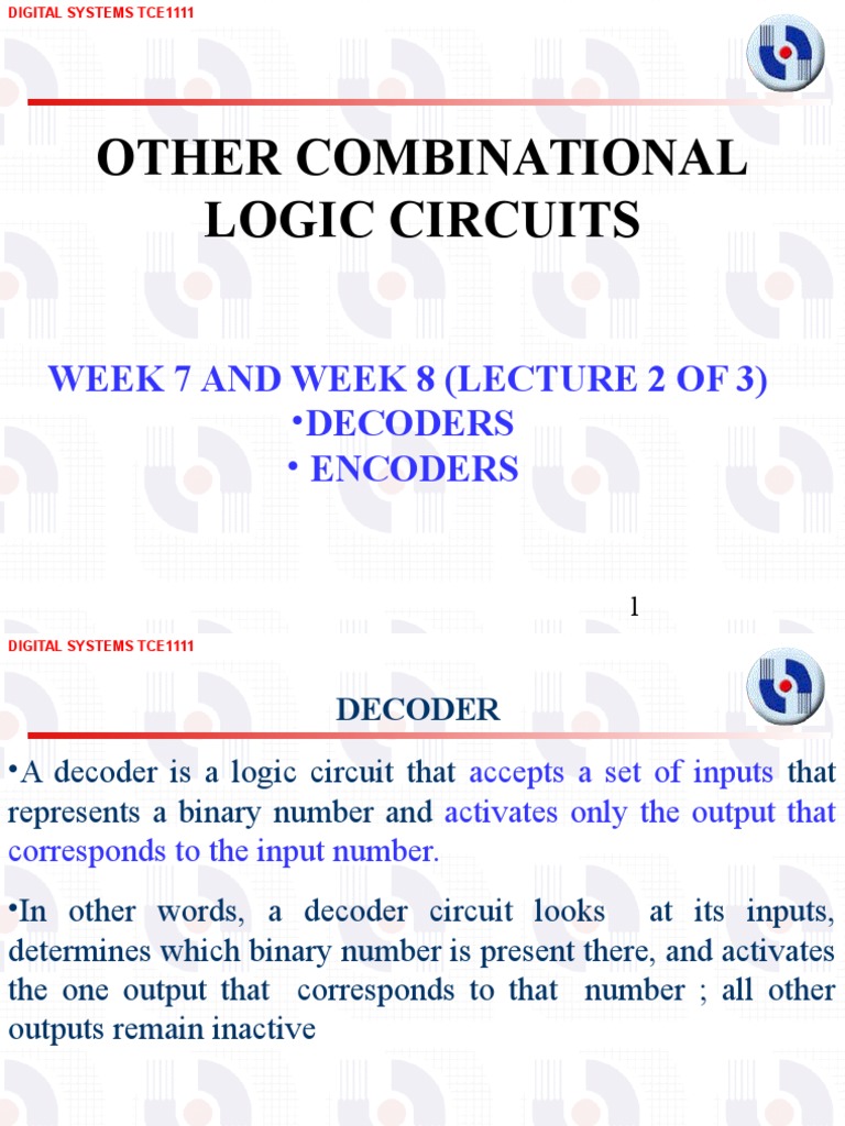 Decoders and Encoders in Digital Logic | PDF | Digital Electronics ...