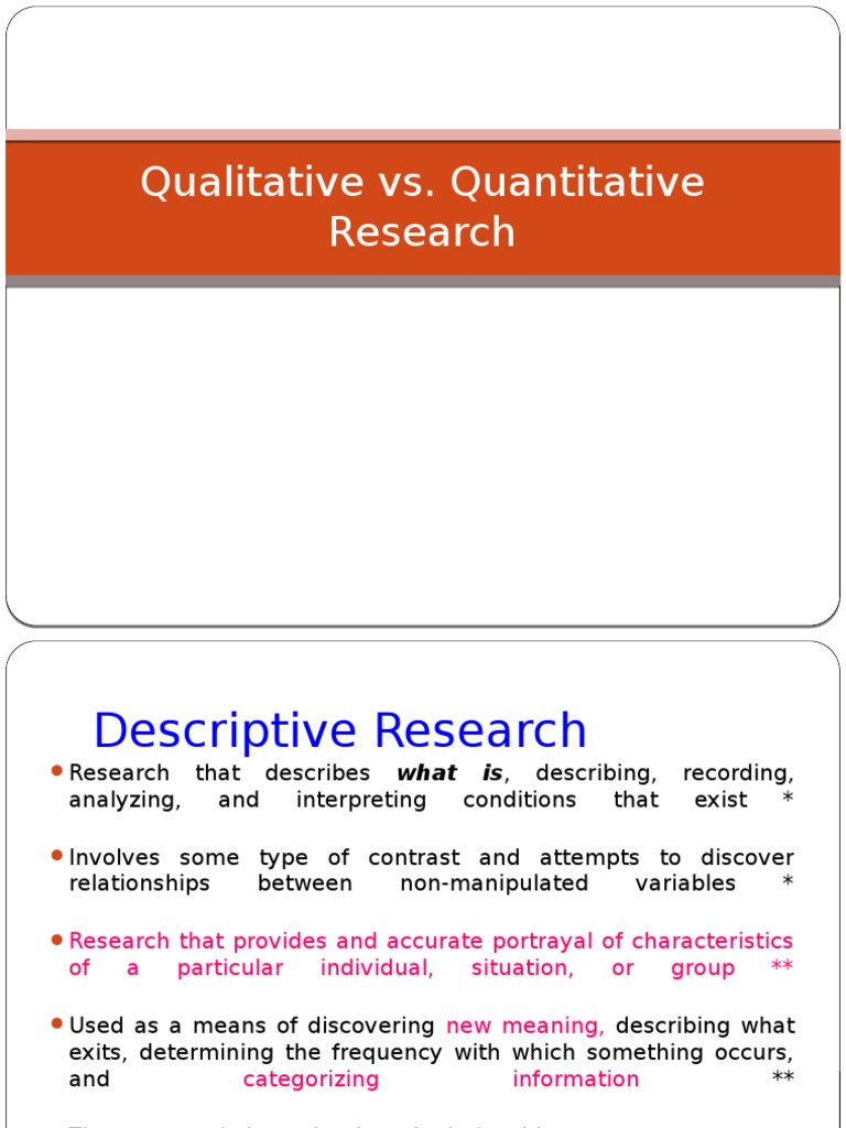 Quantitative vs Qualitative Research | Hypothesis | Quantitative ...