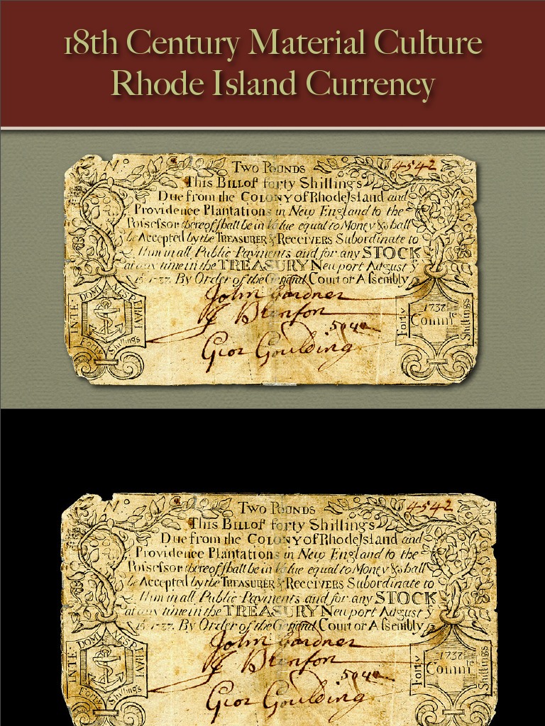 Money Rhode Island Currency Shilling Pound Sterling