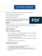 Mód 11 S 3 U 1 Actividad 2 Construcción de La Evaluación Del Proyecto de Sustentabilidad