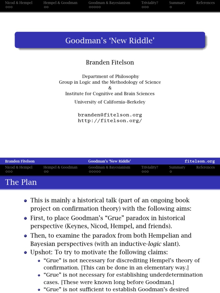 What Is Goodmans New Riddle Of Induction? – SYYVOE