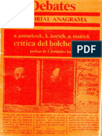 Crítica Del Bolchevismo (Anton Pannekoek, Karl Korsch, Paul Mattick) (1973)